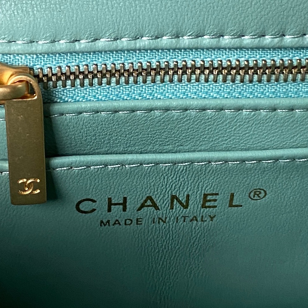 Small Classic Flap Lambskin Bag AS4041 Aqua Green